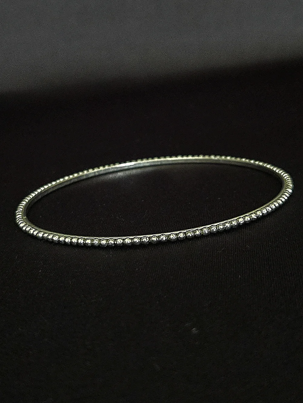 VTG Beaded Bangles Set of 4 - Boho, Tribal - Granulated Style, Silver-tone - 9